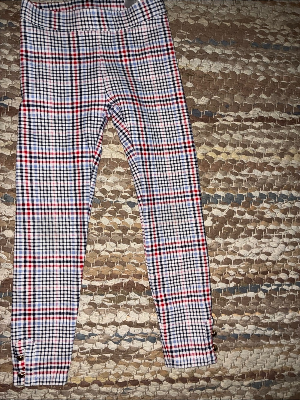Janie and Jack Plaid Stretch Leggings - Red, Navy & White
